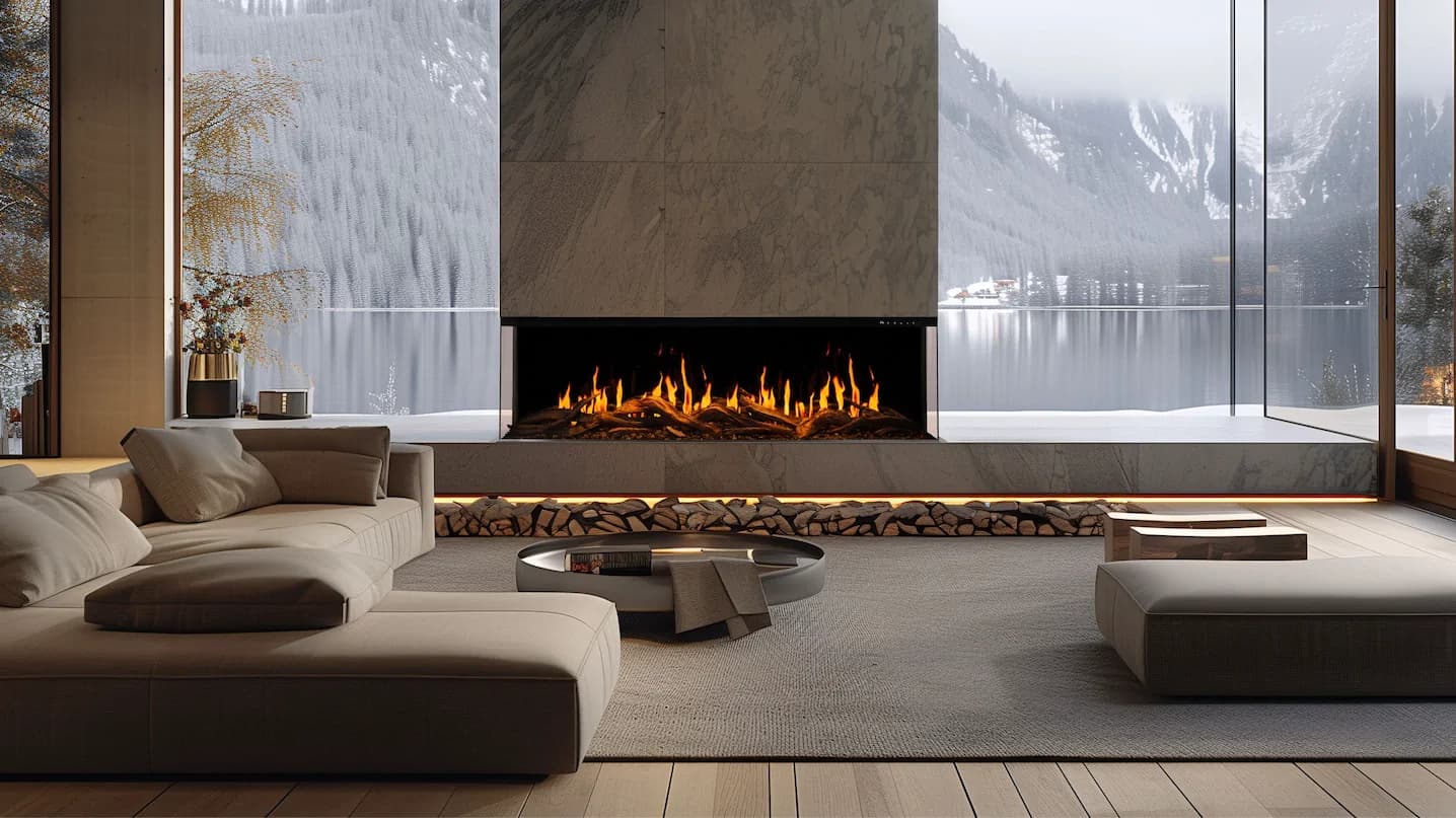 3-Sided Fireplaces